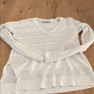 All saints white cutout sweater top size medium